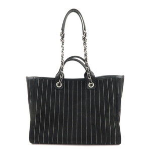 Chanel Leather Black Deauville Tote Bag GM